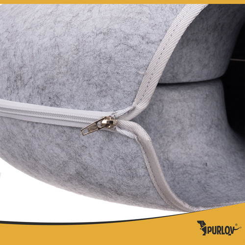 Macskaágy - Alagút PURLOV 25810: Ergonomikus és Könnyen Tisztítható Macskaágy, Természetes Filc, 51 x 20 cm