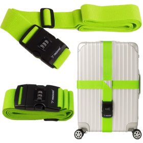   Trizand 25812 Kódzáras Csomagszíj Utazó Bőröndökhöz, 3,9 méter Hosszú, 5 cm Széles, Élénkzöld