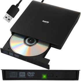   IZOXIS Külső Optikai Meghajtó és CD/DVD Író USB 3.0-val, 24x CD, 8x DVD Sebességgel
