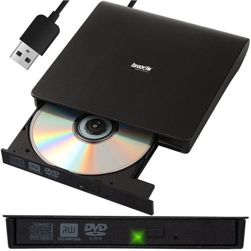 IZOXIS Külső Optikai Meghajtó és CD/DVD Író USB 3.0-val, 24x CD, 8x DVD Sebességgel