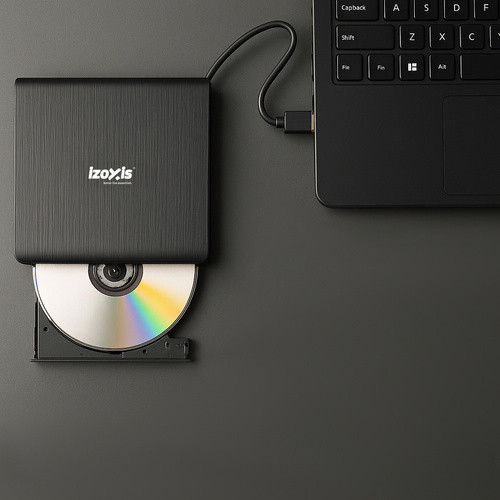 IZOXIS Külső Optikai Meghajtó és CD/DVD Író USB 3.0-val, 24x CD, 8x DVD Sebességgel