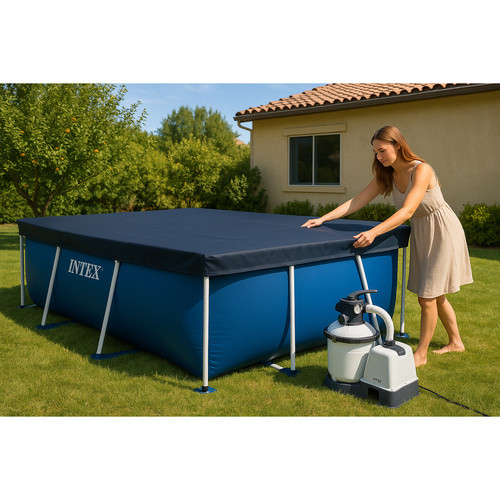 Intex Medence Takaró - 549 cm ovális, tisztán tartó védelem, párolgásgátló