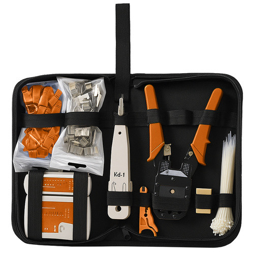 Bigstren 25834 RJ45/RJ11 Hálózati Kábel Teszter és Szerszámkészlet - 145 Részes