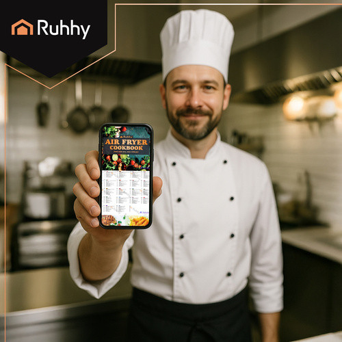 RUHHY 8L XXL Olajmentes Air Fryer, Tapadásmentes, LED Érintőpanellel