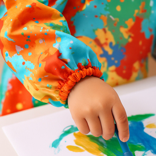 Vízálló, Poliészter Gyerek Festő és Konyhai Kötény 4-6 Éveseknek, Hosszú Ujjú, Elasztikus Mandzsettával - Kruzzel 26122