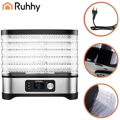 RUHHY 25928 Gombákhoz, Gyümölcsökhöz és Zöldségekhez Alkalmas Szárító 10 Literes Kapacitással, 400 W Teljesítménnyel