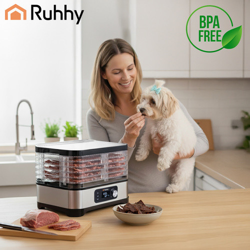 RUHHY 25928 Gombákhoz, Gyümölcsökhöz és Zöldségekhez Alkalmas Szárító 10 Literes Kapacitással, 400 W Teljesítménnyel