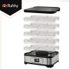 Ruhhy 400W Energiatakarékos gomba-, gyümölcs- és zöldségszárító, 10 liter kapacitás, 5 tálca, rozsdamentes acél