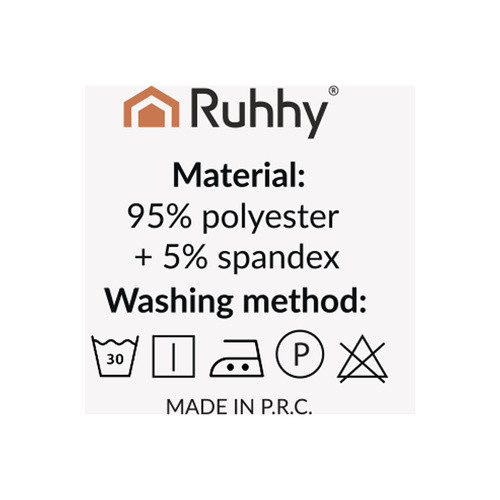 RUHHY Világosszürke Rugalmas Velúr Székhuzatok, 6 db, 65x40x35 cm, Poliészter és Spandex Anyagból