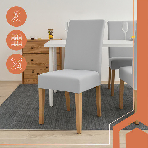 RUHHY Világosszürke Rugalmas Velúr Székhuzatok, 6 db, 65x40x35 cm, Poliészter és Spandex Anyagból