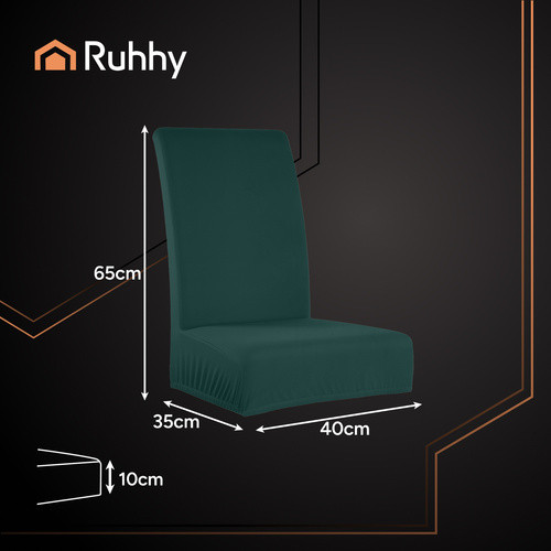 RUHHY Zöld Bársony Szék Huzatok - 6 db, 65x40x35 cm