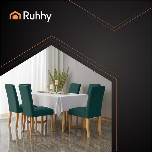 RUHHY Zöld Bársony Szék Huzatok - 6 db, 65x40x35 cm