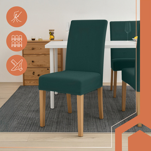 RUHHY Zöld Bársony Szék Huzatok - 6 db, 65x40x35 cm