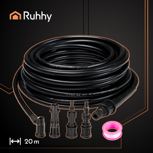 RUHHY 20 m Csatornatisztító Tömlő Adapterekkel – Nagynyomású Tisztítócső