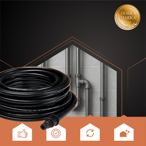 RUHHY 20 m Csatornatisztító Tömlő Adapterekkel – Nagynyomású Tisztítócső