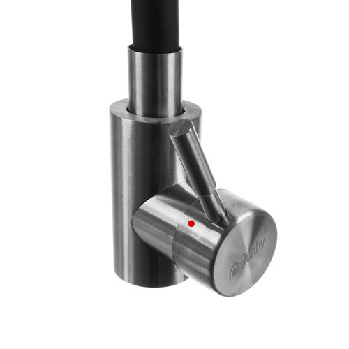 Elasztikus Konyhai Csaptelep RUHHY 360° Perlátorral – Szilikon és Rozsdamentes Acél, Fekete/Ezüst