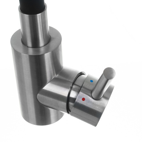 Elasztikus Konyhai Csaptelep RUHHY 360° Perlátorral – Szilikon és Rozsdamentes Acél, Fekete/Ezüst