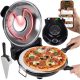 RUHHY Elektromos Pizza Sütő - 450°C, Kerámia Kő, 1200W, Kompakt és Stílusos
