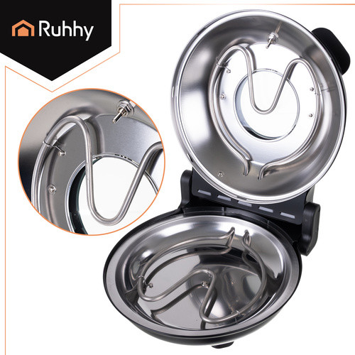 RUHHY Elektromos Pizza Sütő - 450°C, Kerámia Kő, 1200W, Kompakt és Stílusos