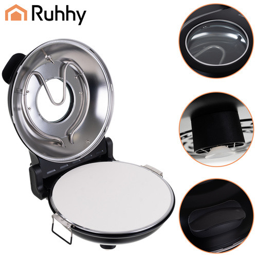 RUHHY Elektromos Pizza Sütő - 450°C, Kerámia Kő, 1200W, Kompakt és Stílusos