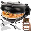 RUHHY Elektromos Pizza Sütő - 450°C, Kerámia Kő, 1200W, Kompakt és Stílusos