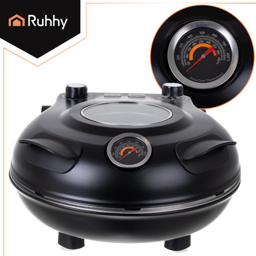 RUHHY Elektromos Pizza Sütő - 450°C, Kerámia Kő, 1200W, Kompakt és Stílusos