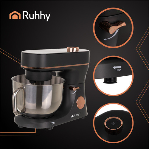 Robot konyhai RUHHY 2200W - 6.2L Melegítős keverőedénnyel, Szürke/Arany