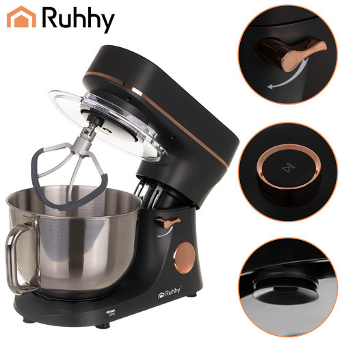 Robot konyhai RUHHY 2200W - 6.2L Melegítős keverőedénnyel, Szürke/Arany