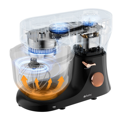 Robot konyhai RUHHY 2200W - 6.2L Melegítős keverőedénnyel, Szürke/Arany