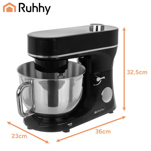 RUHHY Robotgép Melegítő Tálas, 6,2 l - 2200W - Fekete/Ezüst