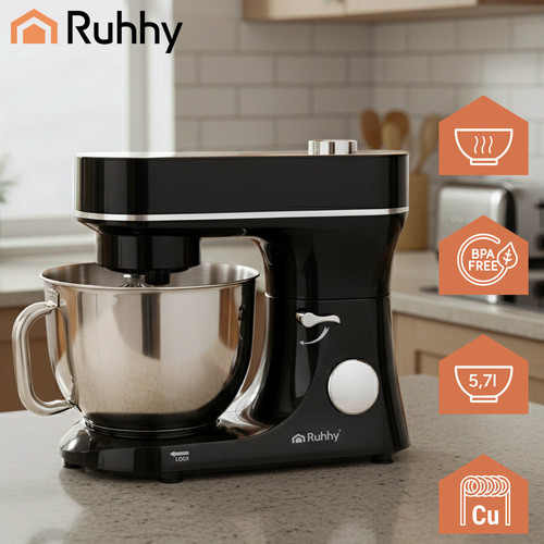 RUHHY Robotgép Melegítő Tálas, 6,2 l - 2200W - Fekete/Ezüst