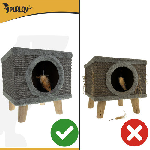 Purlov 26215 Stabil Kisállat Búvóhely - Házikó lábakon, Macska Kaparófa