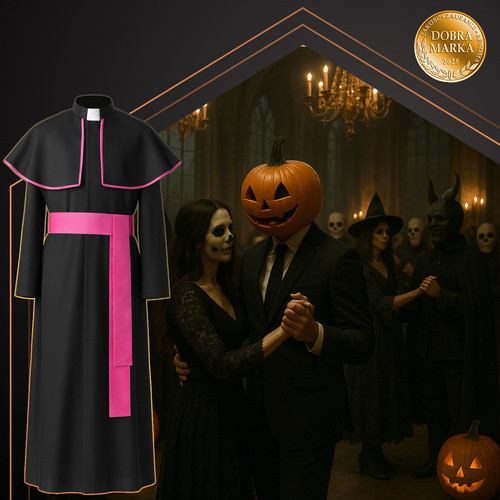 RUHHY XL/XXL Püspök Jelmez - Poliészter Sutánna és Pásztor Öv Felnőtteknek