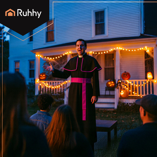 RUHHY XL/XXL Püspök Jelmez - Poliészter Sutánna és Pásztor Öv Felnőtteknek