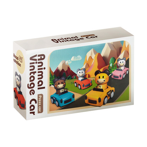 Érzékszervi Játék - Állatos Autók 4 az 1-ben, Színes Járművek Gyermekeknek 18 hónapos kortól