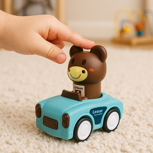 Érzékszervi Játék - Állatos Autók 4 az 1-ben, Színes Járművek Gyermekeknek 18 hónapos kortól