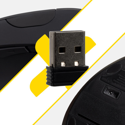 Izoxis 26628 Vezeték Nélküli Ergonomikus Függőleges Egér, Optikai Érzékelő, 6 Funkciógomb, 800/1000/1200 DPI