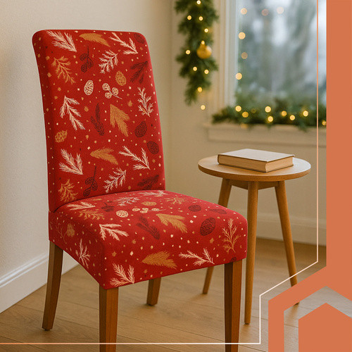 Ruhhy Ünnepi Piros Elasztikus Székhuzat Készlet - 6 darab, 50x40x40 cm