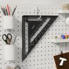 Bigstren Alumínium Asztalos Derékszögű Mérőszerszám 30x30 cm, Fekete, 5 Ceruza Tartozékkal