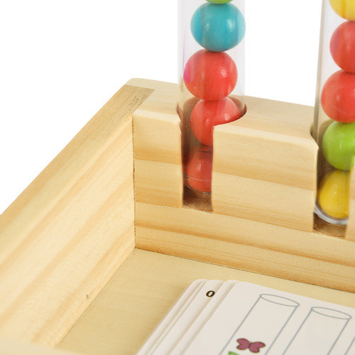 KRUZZEL 26672 - Fa Montessori Oktatójáték, Számolás és Színfelismerés Készségfejlesztő, 16,5 x 14,5 x 22 cm, 0,408 kg