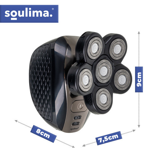 Soulima Elektromos Borotva és Többfunkciós Trimmer Szett - Vízálló, USB-ről Tölthető Akkumulátor, Ergonomikus, Fekete
