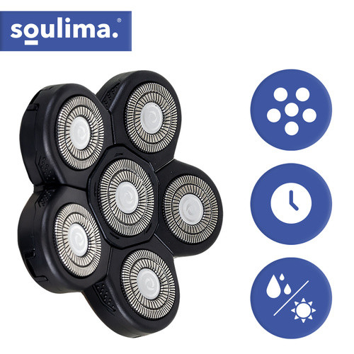 Soulima Elektromos Borotva és Többfunkciós Trimmer Szett - Vízálló, USB-ről Tölthető Akkumulátor, Ergonomikus, Fekete