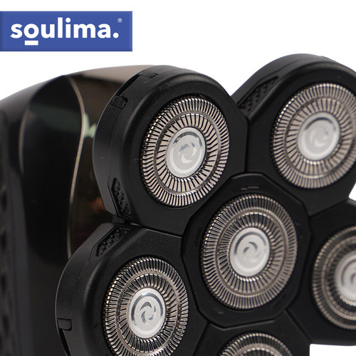 Soulima Elektromos Borotva és Többfunkciós Trimmer Szett - Vízálló, USB-ről Tölthető Akkumulátor, Ergonomikus, Fekete