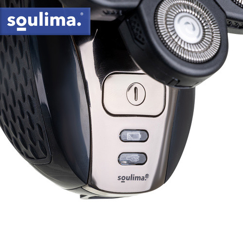 Soulima Elektromos Borotva és Többfunkciós Trimmer Szett - Vízálló, USB-ről Tölthető Akkumulátor, Ergonomikus, Fekete