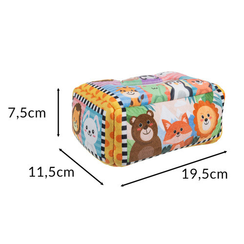 Kruzzel 26289 Rendező - Plüss Textil Doboz Színes Kendőkkel, Montessori Érzékszervi Játék Gyerekeknek 0+