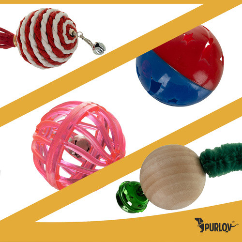 Purlov 26380 Karácsonyi Macskajáték Készlet, 6 Darabos, Vidám és Kihívásokkal Teli Játék