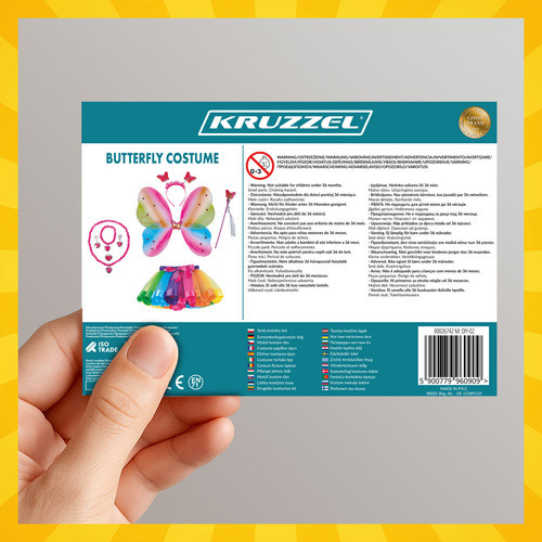 KRUZZEL 26742 Univerzális Gyermek Pillangó Jelmez 6 részes Készlet