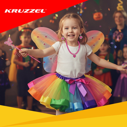 KRUZZEL 26742 Univerzális Gyermek Pillangó Jelmez 6 részes Készlet
