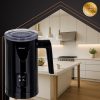 RUHHY 400W Fekete Elektromos Tejhabosító - 160 ml Habosítás, 350 ml Melegítés, Kávézói Minőség Otthon