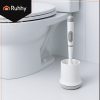 RUHHY Fehér Függeszthető Szilikon WC Kefe Szellőztetett Tárolóedénnyel, 43x10x10 cm